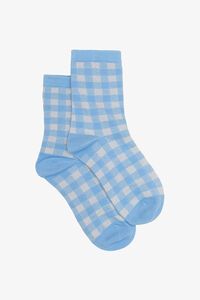 Antler Blue & Silver Gingham Socks