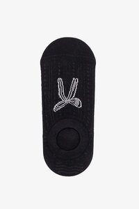 Antler Black With White Bow No Show Socks