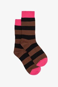 Antler Choc Stripe + Pink Sock