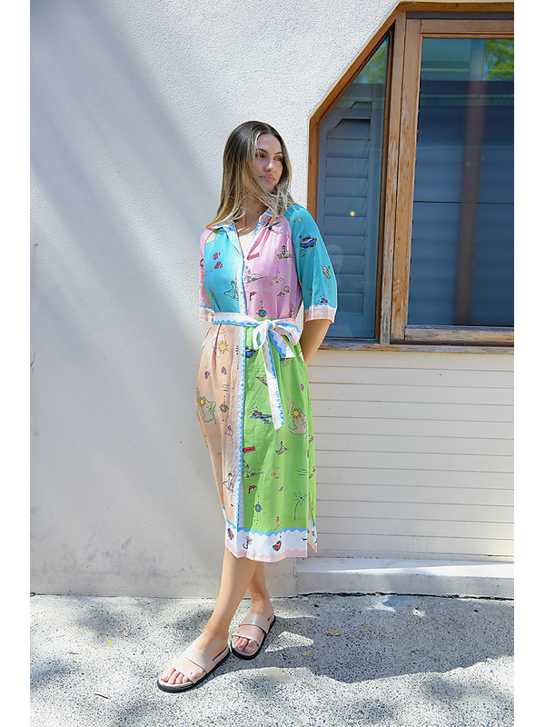 Worthier Tahiti Breeze Linen Blend Dress