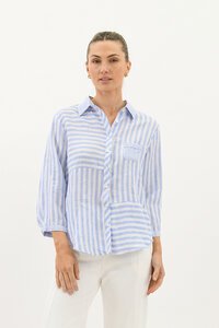 Worthier Linen Stripe Collar Shirt