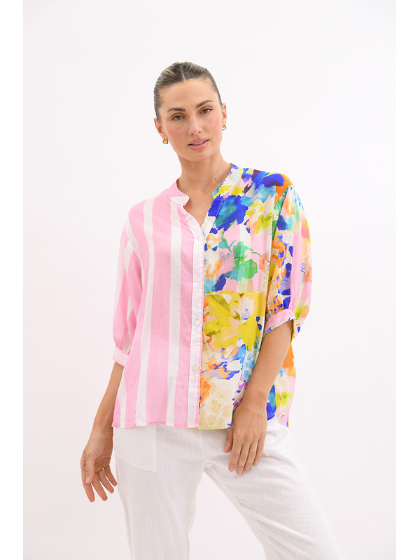 Worthier Lila Mix Linen Shirt