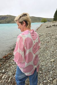 Worthier Coco Polka Dot Sheer Linen Blouse
