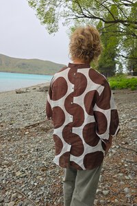 Worthier Coco Polka Dot Sheer Linen Blouse