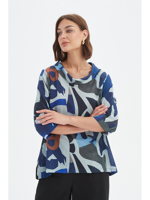Tirelli High Neck Print Top - Pre Order