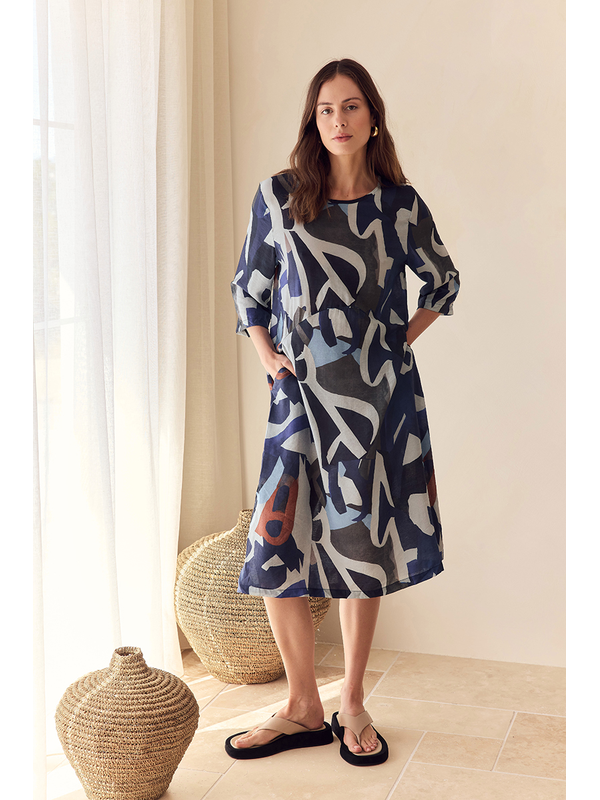 Tirelli Curve Seam Print Dress - Pre Order
