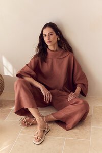 Tirelli Wide Leg Linen Pant