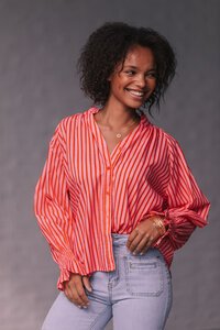 White Poetry Racquet Club Stripe Sorrento Blouse