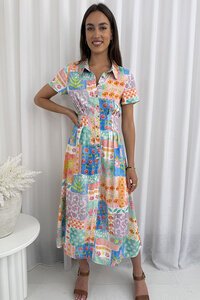 Grace & Co Patchwork Shirt Dress