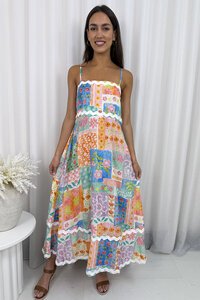 Miracle Patchwork Midi Dress