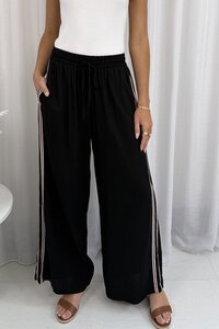 Grace & Co Wide Leg Double Stripe Pants