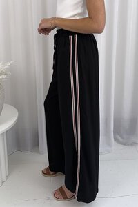 Grace & Co Wide Leg Double Stripe Pants