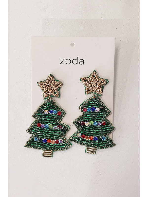Zoda Beaded Christmas Tree Earring