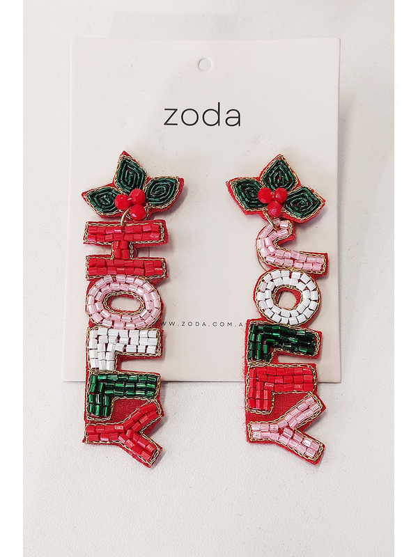 Zoda Beaded Christmas Love Earring
