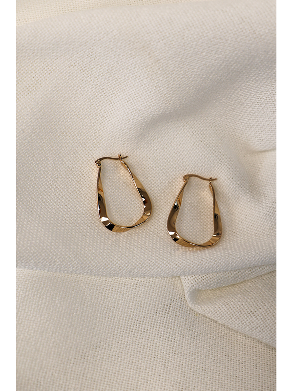 She Jewellery Twist Teardrop Hoops