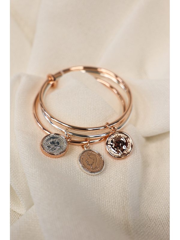 She Jewellery Three Ring Coin Bangle
