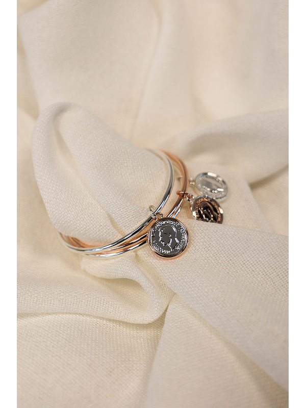 She Jewellery Three Ring Coin Bangle