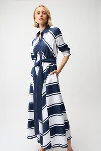 Joseph Ribkoff Stripe Shirt Dress w Sash