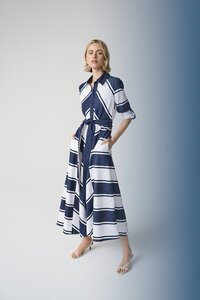 Joseph Ribkoff Stripe Shirt Dress w Sash
