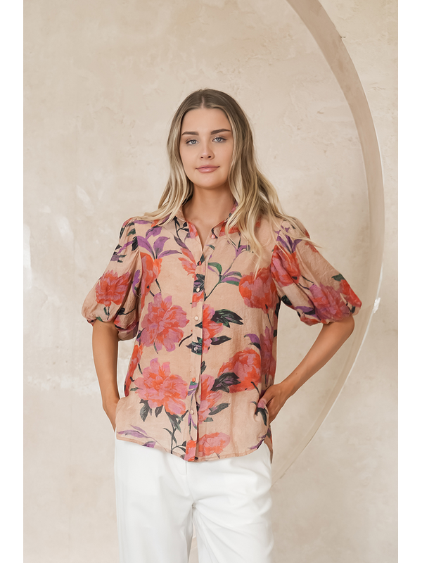 Fria The Label Floral Balloon Sleeve Blouse