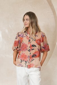 Fria The Label Floral Balloon Sleeve Blouse