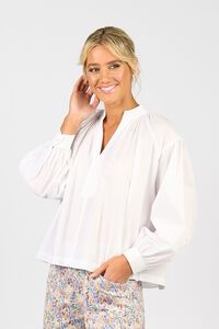 Vassalli Placket Shirt with Balloon Sleeve