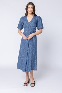 Seeking Lola Wild Navy Cheerful Dress