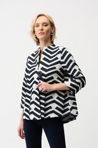 Joseph Ribkoff Geometric Jacquard Trapeze Jacket
