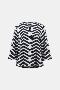 Joseph Ribkoff Geometric Jacquard Trapeze Jacket