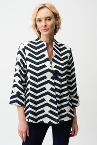 Joseph Ribkoff Geometric Jacquard Trapeze Jacket