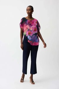 Joseph Ribkoff Floral Asymmetrical Top