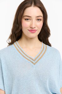 Urban Luxury Lurex Trim Knit Top