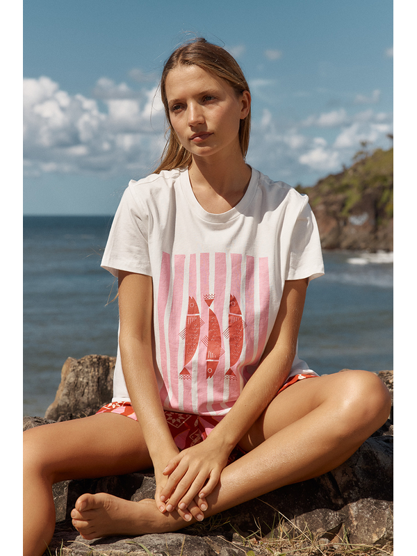 Betty Basics Ellia Crew Tee Sardinia Print