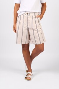 Vassalli Wide Leg Pleat Detail Shorts - Safari