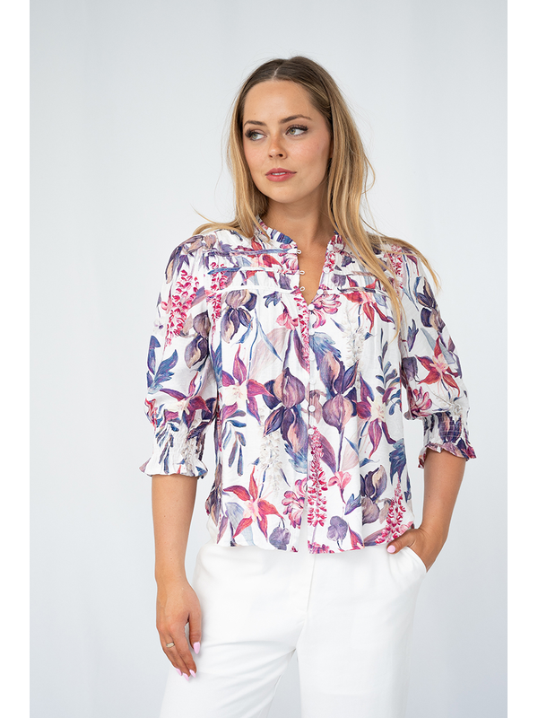 Fria The Label Hyacinth Gather Detail Blouse