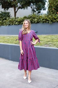 Silver Wishes Gingham Check Dress