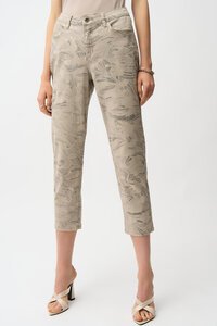 Joseph Ribkoff Metallic Abstract Print Crop Jeans