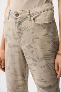 Joseph Ribkoff Metallic Abstract Print Crop Jeans