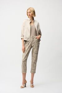 Joseph Ribkoff Metallic Abstract Print Crop Jeans