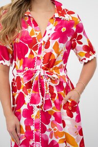 Fria The Label Floral Lace Trim Midi Dress