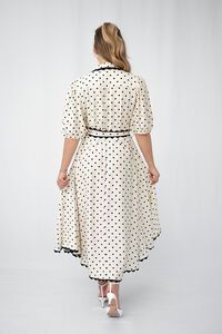 Fria The Label Polka Dot Godet Midi Dress