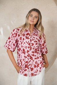 Fria The Label Floral Lace Trim Blouse