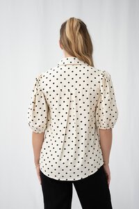 Fria The Label Polka Dot Lace Trim Blouse