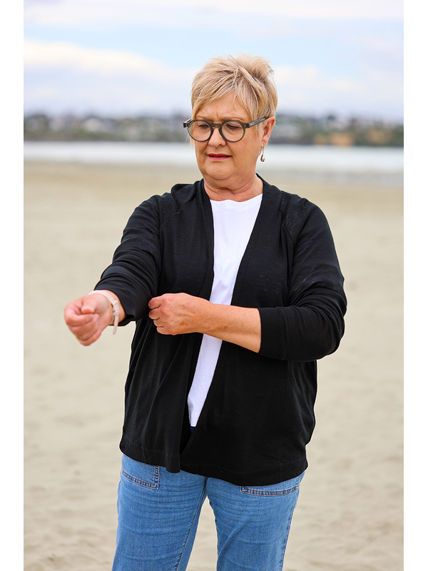 Foil Essential Gather Back Cardigan