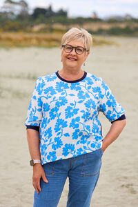 Memo Elbow Sleeve Contrast Top