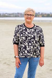 Memo Elbow Sleeve Contrast Top