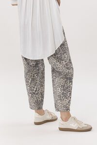 Mi Moso Leopard Barrel Jeans
