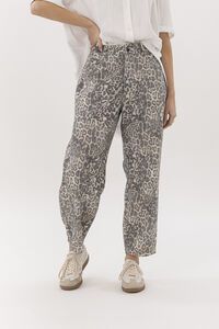 Mi Moso Leopard Barrel Jeans