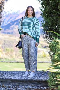 Mi Moso Leopard Barrel Jeans