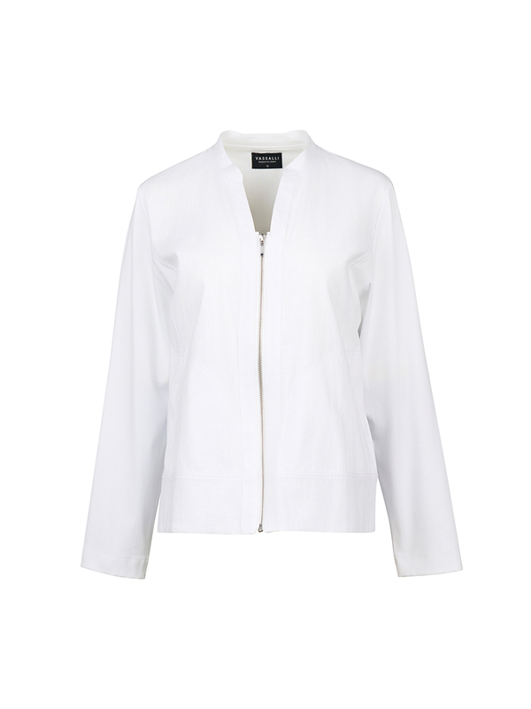 Vassalli Zip Up Jacket With Knit Panels